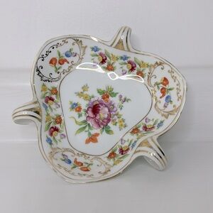 Noritake 🌷 Vintage China Triangular Floral Serving Dish Candy Tray Home Decor